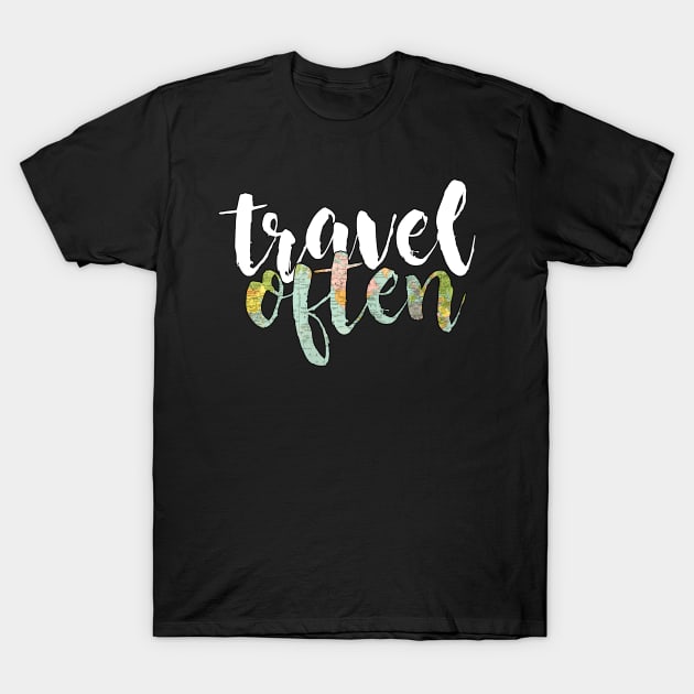 Travel Often Map T-Shirt by lolosenese